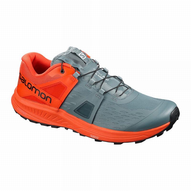 Salomon Singapore Mens Trail Running Shoes - ULTRA /PRO Grey/Orange | 60982-HJUX